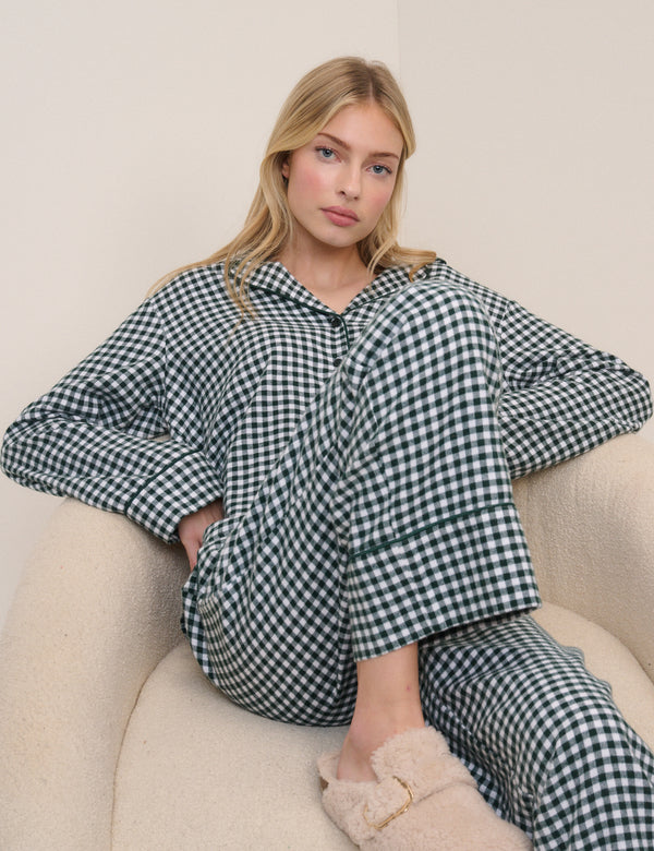 Forest Green Check Pyjama Trousers