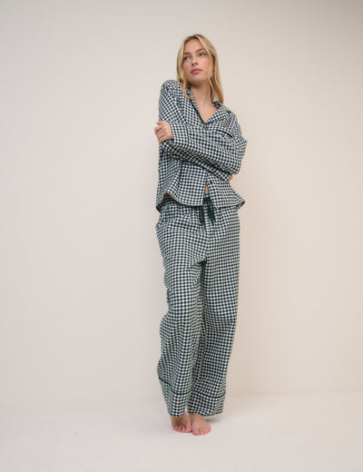 Forest Green Check Pyjama Top