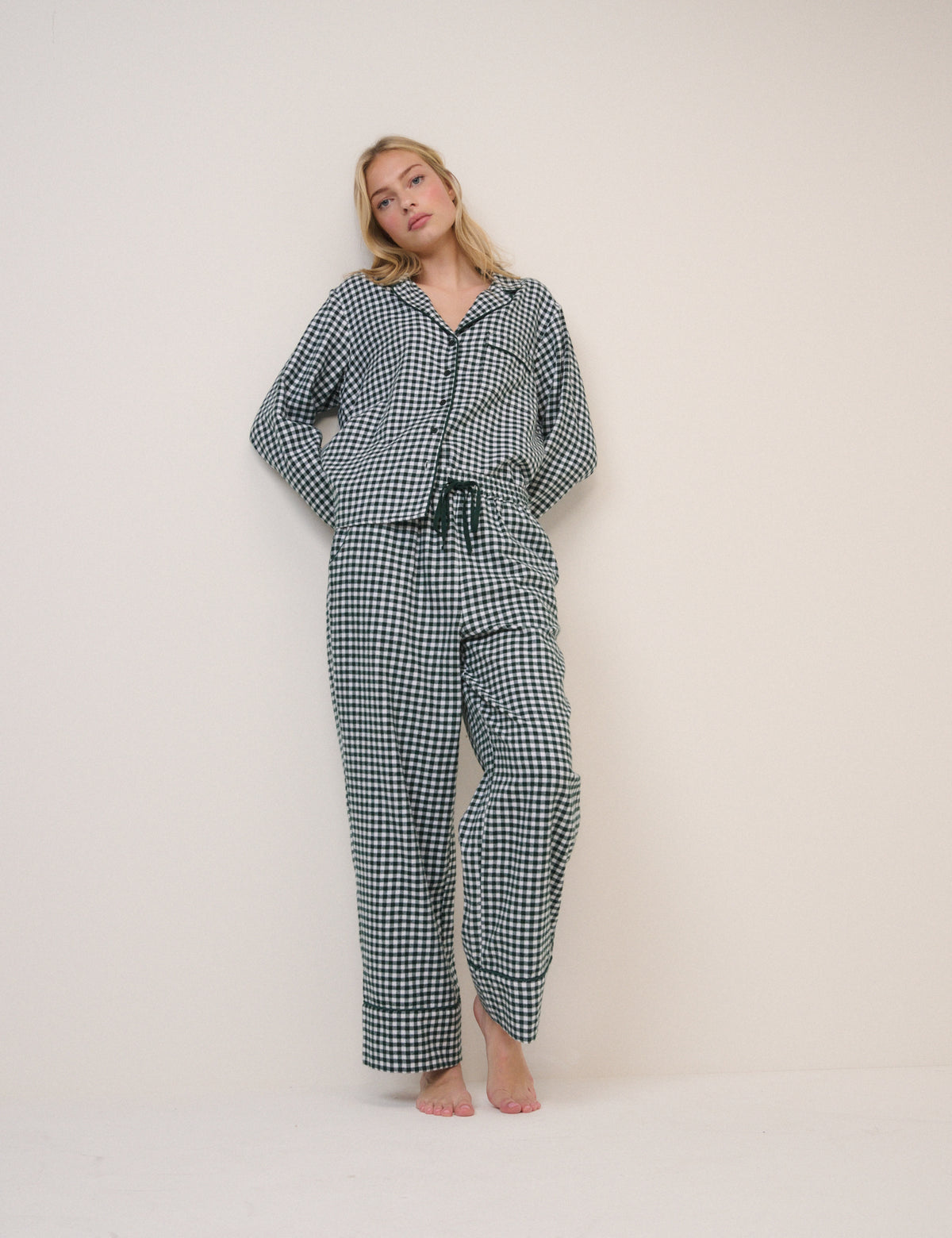 Forest Green Check Pyjama Trousers