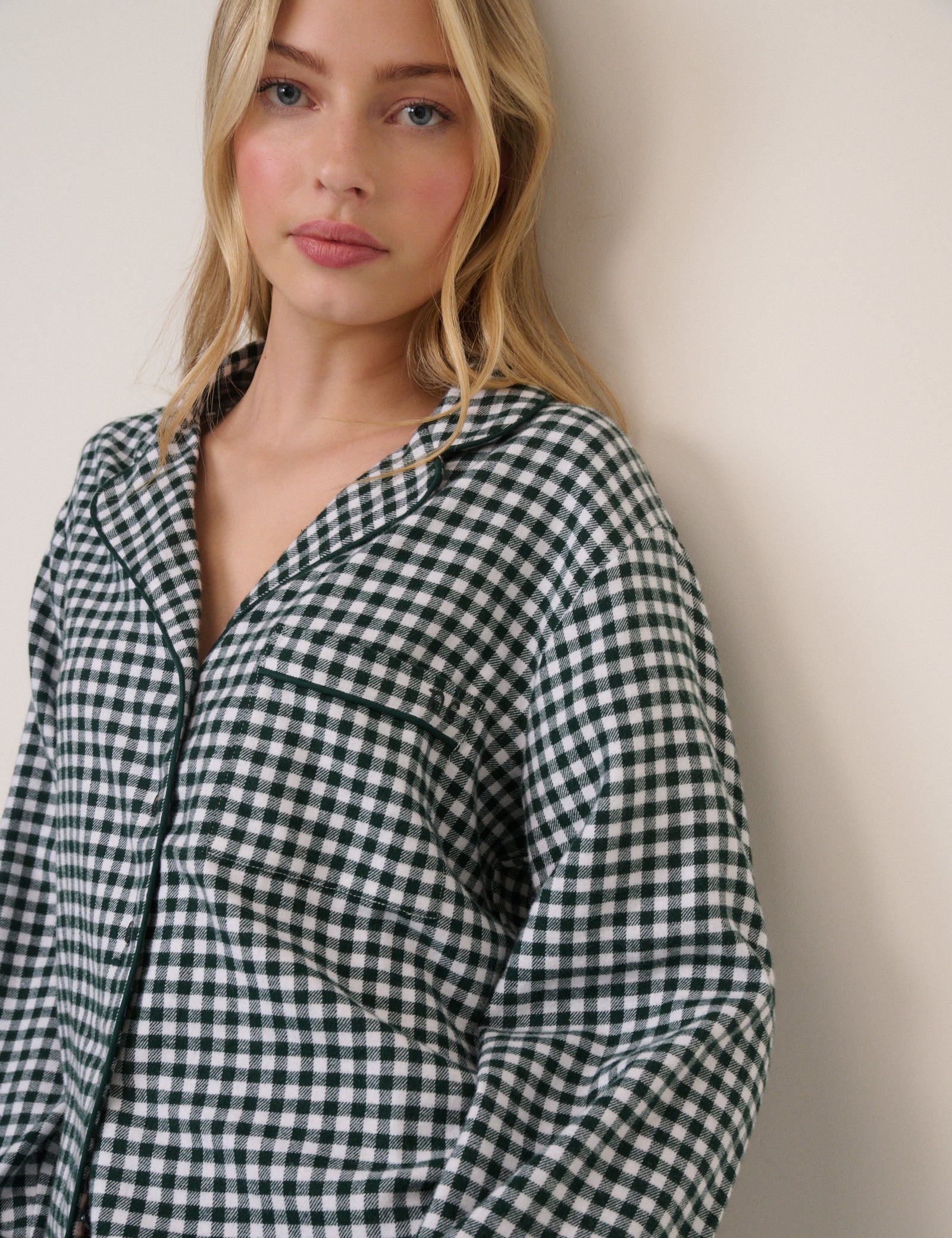 Forest Green Check Pyjama Top