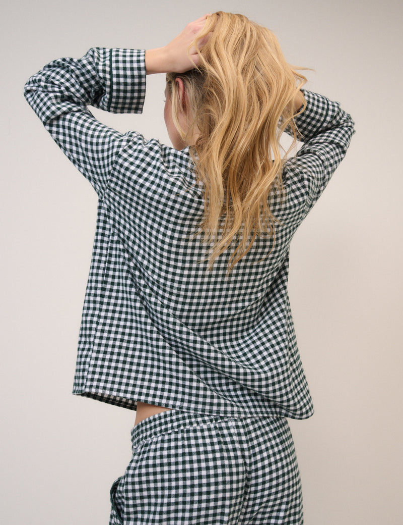 Forest Green Check Pyjama Top