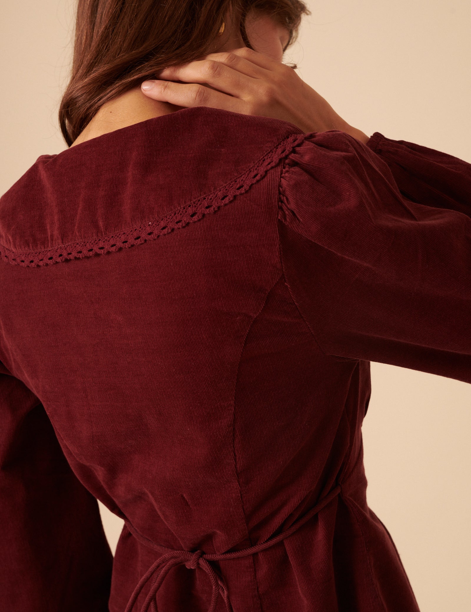 Burgundy Peter Pan Collar Blouse