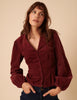 Burgundy Peter Pan Collar Blouse