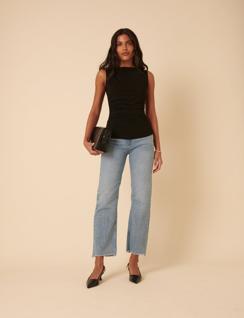 Black Ruched Top