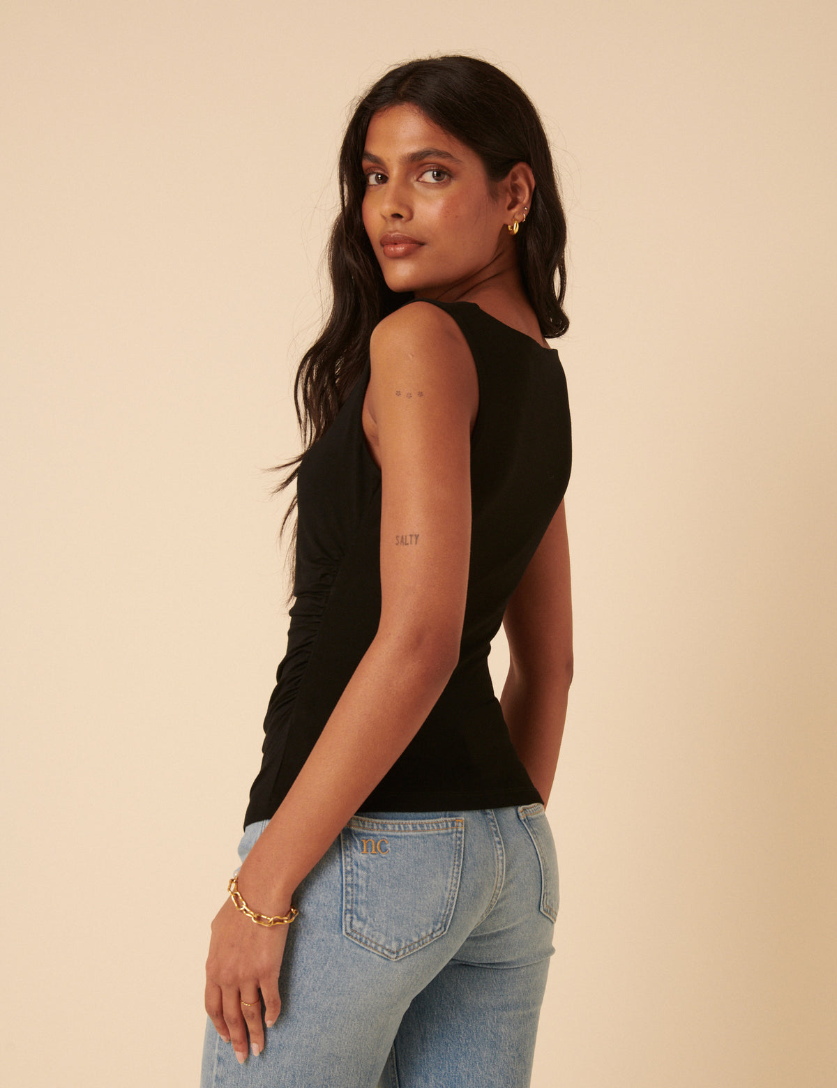 Black Ruched Top