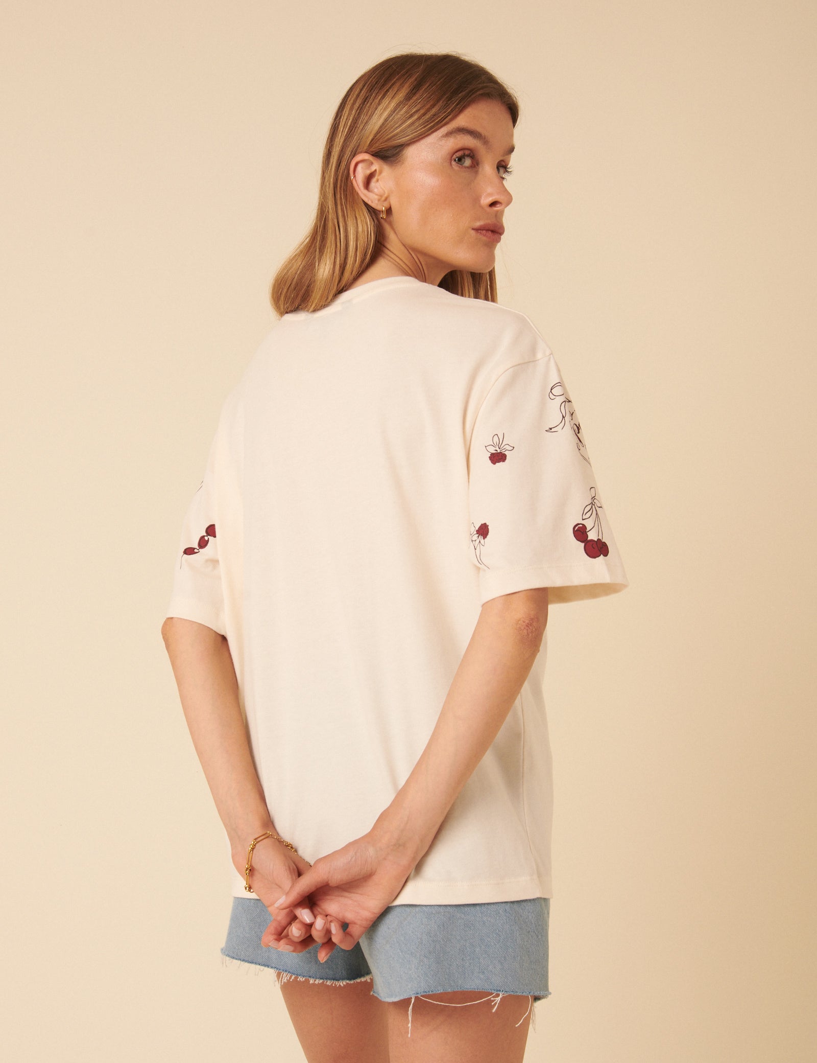 Cream Charm Print Graphic T-Shirt