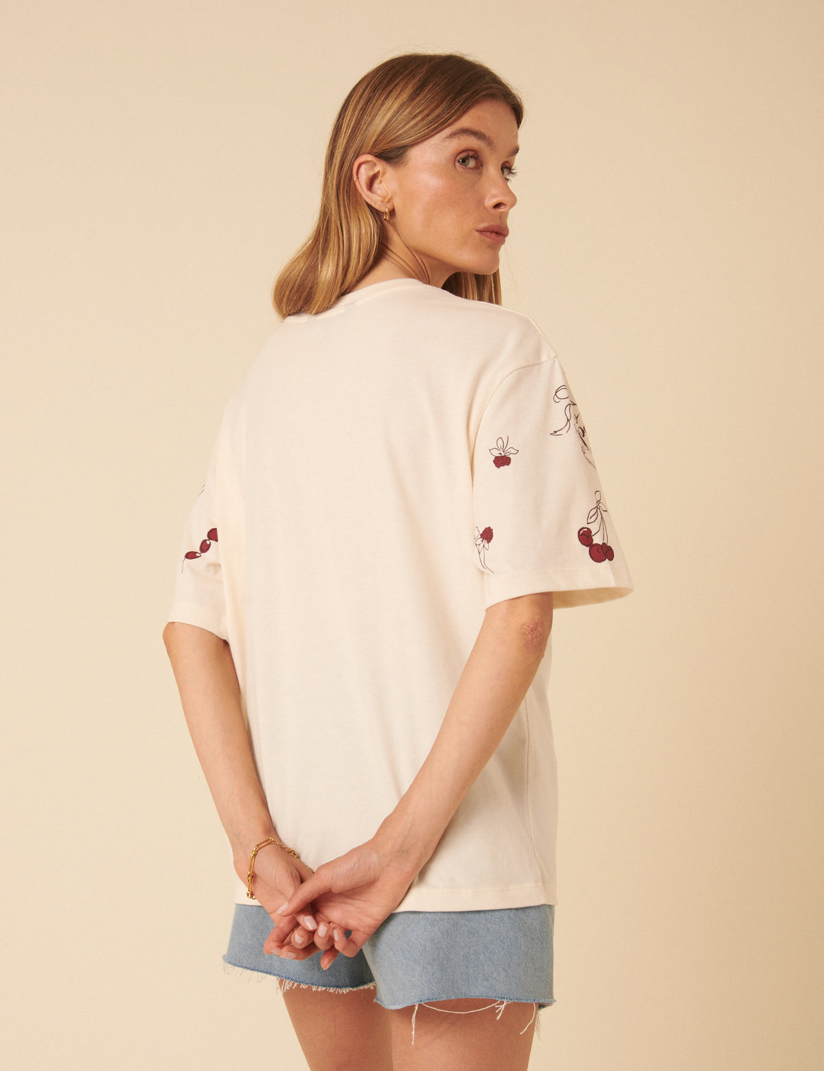 Cream Charm Print Graphic T-Shirt
