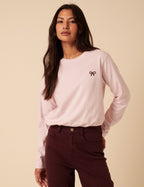 Pink Wide Long Sleeve Bow T-Shirt