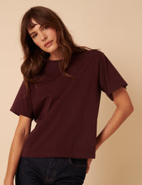 Burgundy Boxy Fit T-Shirt