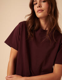 Burgundy Boxy T-Shirt