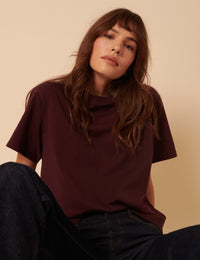 Burgundy Boxy Fit T-Shirt