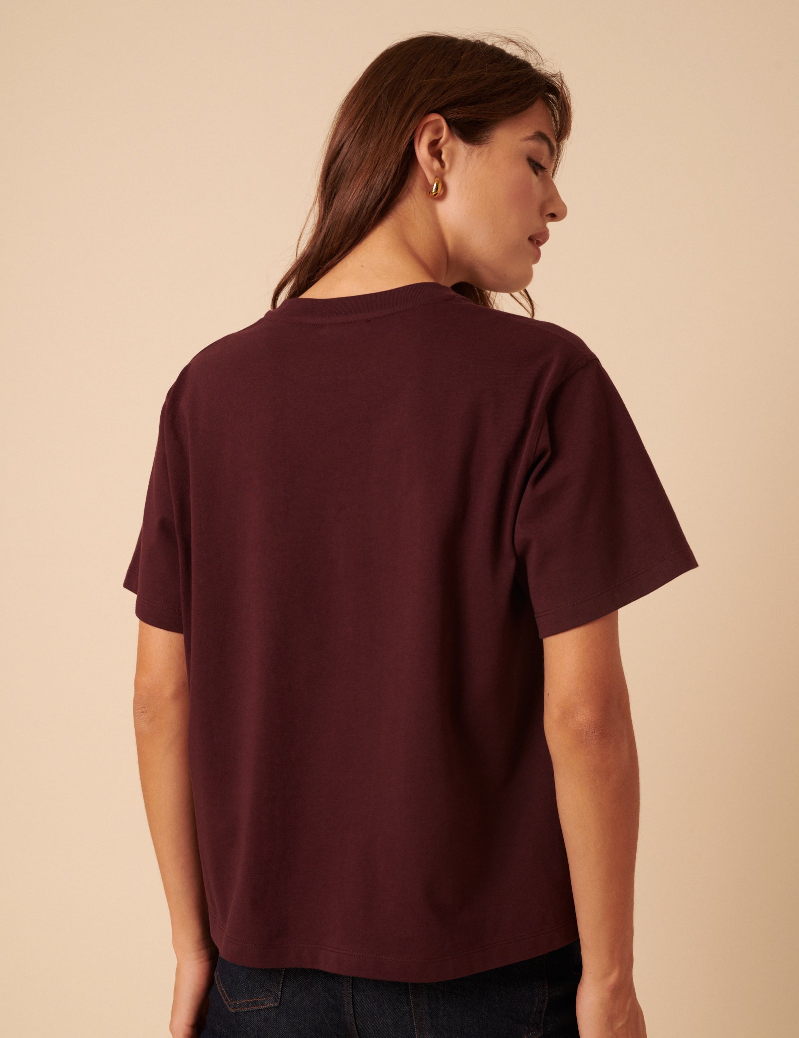 Burgundy Boxy Fit T-Shirt
