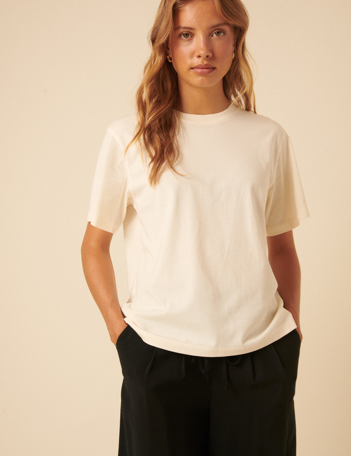 Ivory Boxy Fit T-Shirt