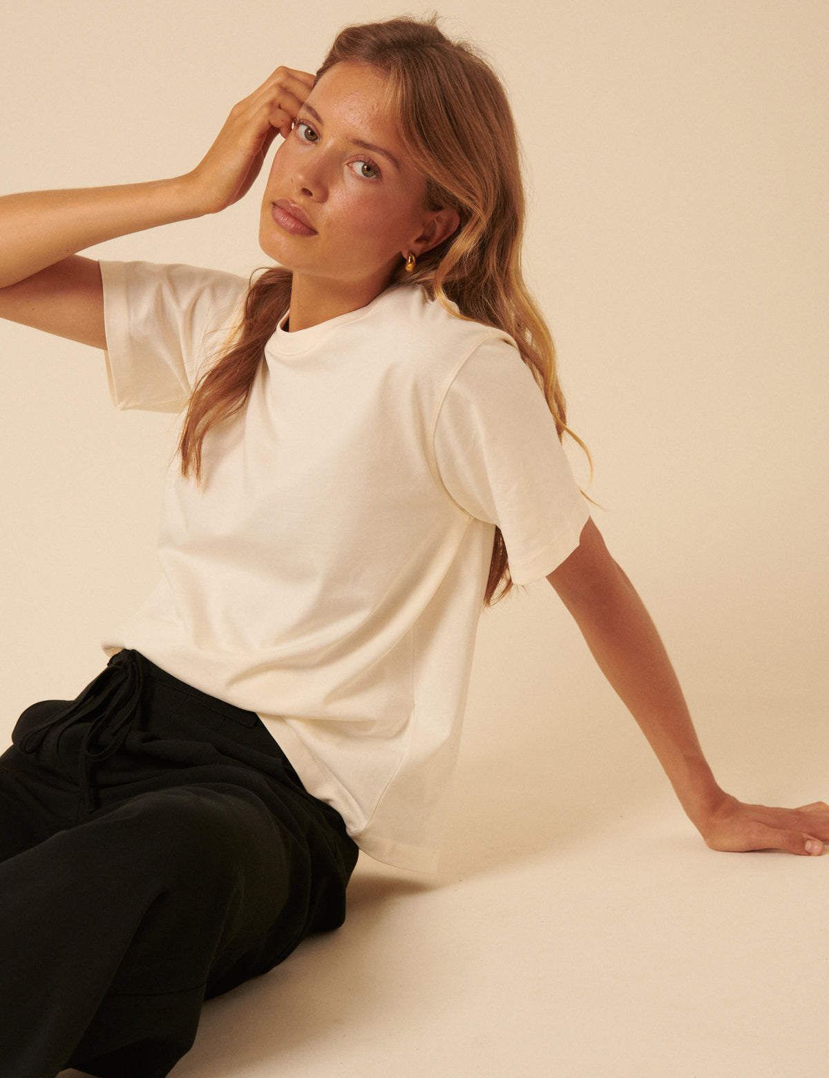 Ivory Boxy Fit T-Shirt
