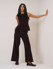 Black Cherry Cord Crew Neck Waistcoat