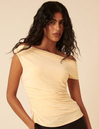 Butter Yellow Asymmetric Top