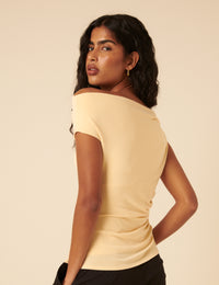 Butter Yellow Asymmetric Top