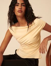 Butter Yellow Asymmetric Top