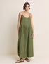 Olive Green Pintuck Mina Maxi Dress