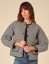 Black Gingham Reversible Quilted Jacket