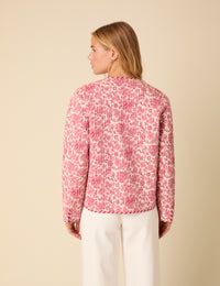 Pink Floral Quilted Reversible Jacket