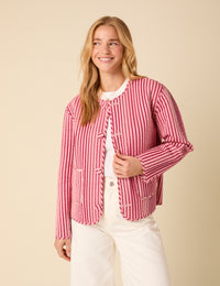 Pink Floral Quilted Reversible Jacket