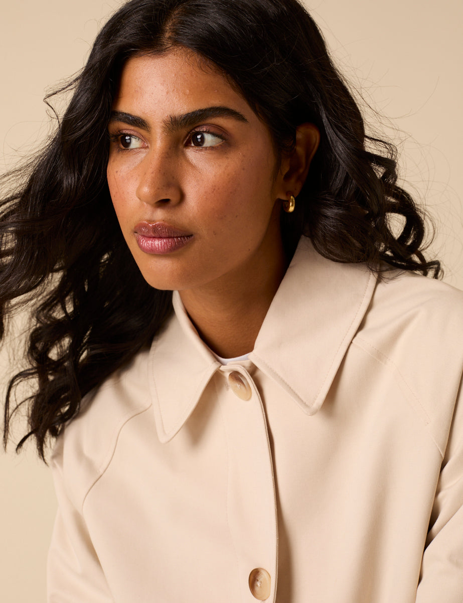 Stone Single Breasted Trench Coat Stone Single Breasted Trench Coat