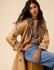 Camel Check Trim Trench Coat