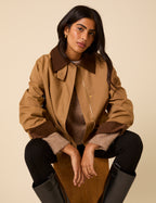 Camel Cord Detail Barn Jacket