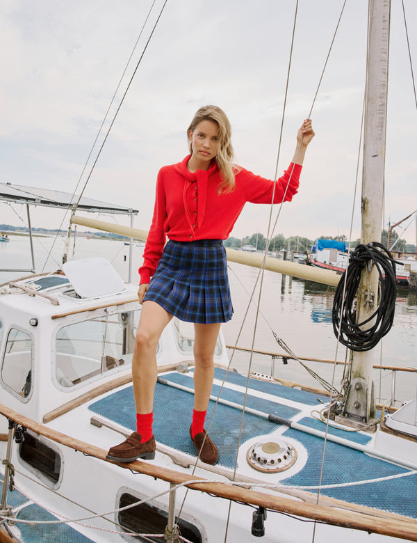 Blue Check Mini Skirt