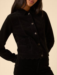 Black Cord Scallop Trim Jacket
