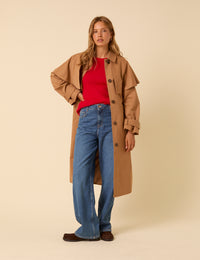 Camel Cape Trench Coat
