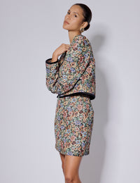 Black Floral Tapestry Jacket