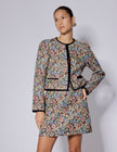Black Floral Tapestry Mini Skirt