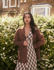 Brown Suede Blazer Jacket