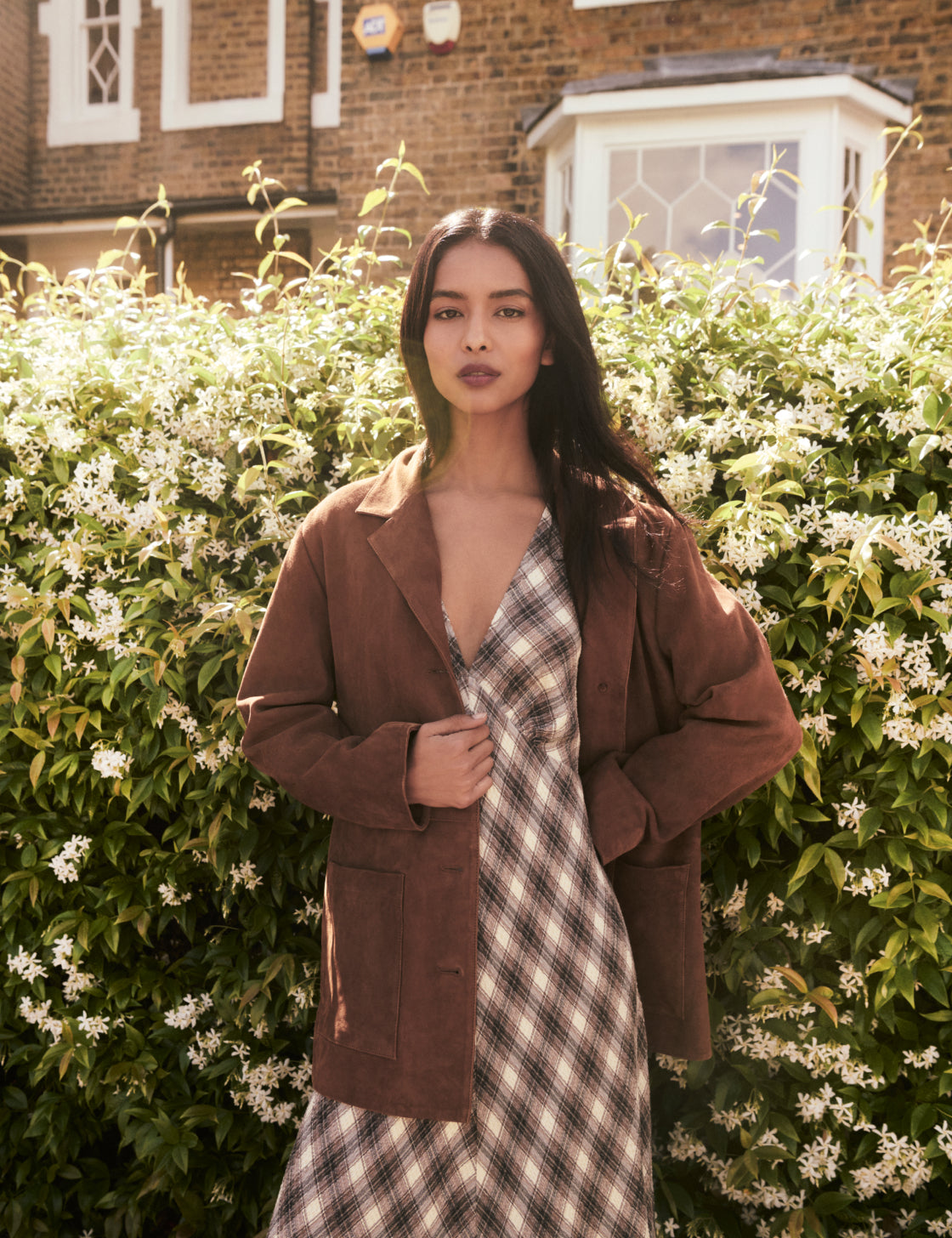 Brown Suede Blazer Jacket