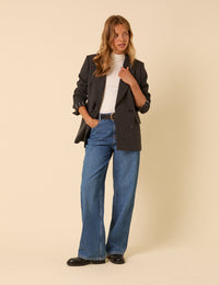 Grey Double Breasted Blazer