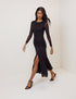 Petite Black Mesh Tammy Midi Dress