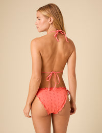 Orange Broderie Anglaise Triangle Frill Bikini Top