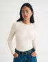 Cream Crew Neck Long Sleeve Top