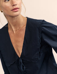 Black Long Sleeve Birdie Blouse