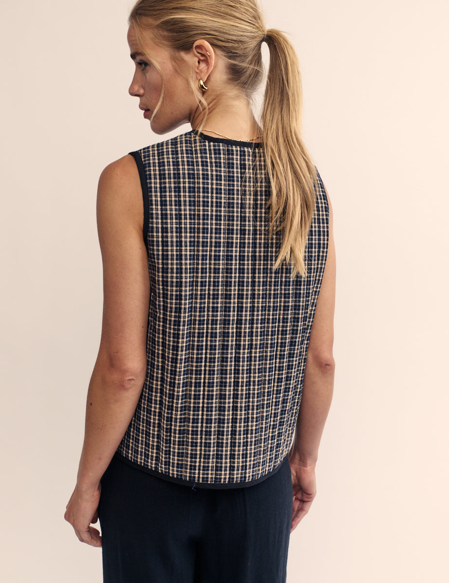 トップス notconventional square neck gilet トップス