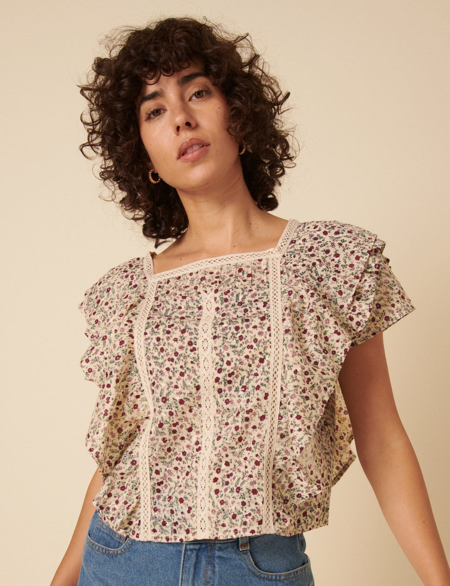 Cream Ditsy Floral Blouse cream-ditsy-floral-blouse