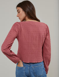 Pink Textured Blouse