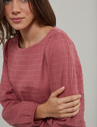 Pink Textured Blouse