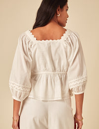 White Peplum Blouse