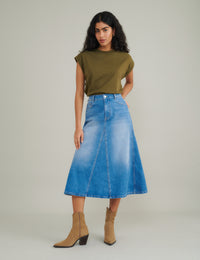 Khaki Green Cap Sleeve T-Shirt