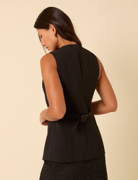 Black Longline Waistcoat