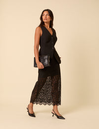 Black Longline Waistcoat