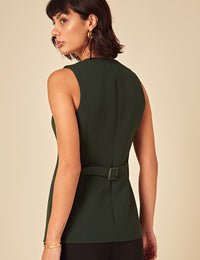 Forest Green Longline Waistcoat